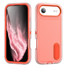 A-One Brand - iPhone 17 Air Mobilskal Kickstand Silikon - Transparent/Orange