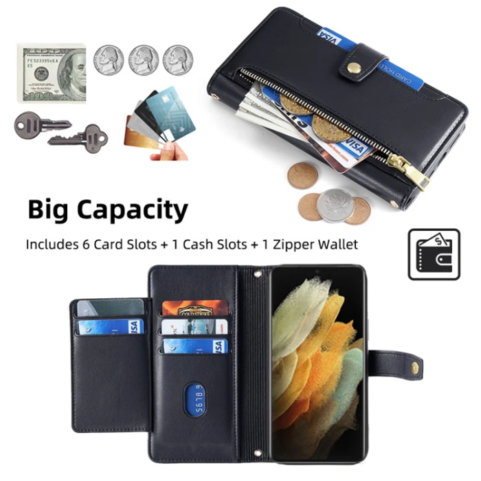 A-One Brand - Galaxy S21 Ultra 5G Plånboksfodral med Axelrem