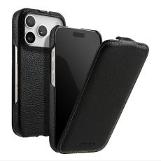 Melkco - MELKCO Mobilskal till iPhone 17 Pro Max &Auml;kta L&auml;der + PC - Svart