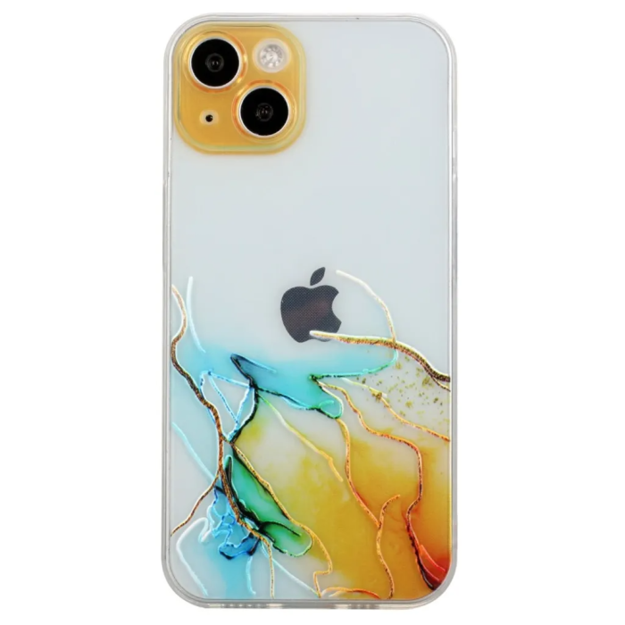 Taltech - iPhone 15 Mobilskal Marmor - Gul