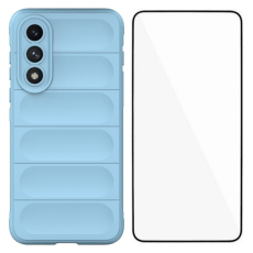 WANLONFENG - WANLONFENG OnePlus Nord 5 Mobilskal med Härdat glas - Babyblå