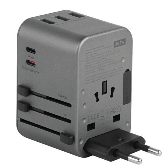 ENERGEA - Energea Reseladdare 35.5W 2xUSB-C 3xUSB-A PD-PPS-QC 3.0