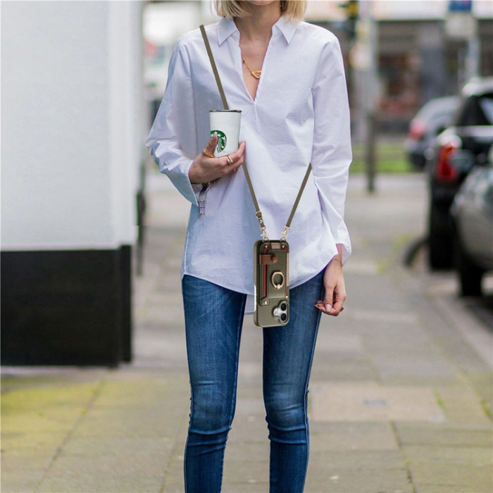 A-One Brand - iPhone 16 Mobilskal med Korthållare Ring Kickstand