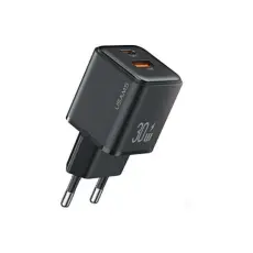 USAMS - USAMS Väggladdare 1xUSB+1xUSB-C PD 30W 3A PD3.0 X-ron Series – Svart