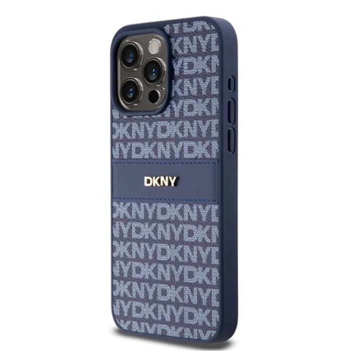 DKNY - DKNY iPhone 15 Pro Max Mobilskal Läder Mono Stripe & Metal Logo