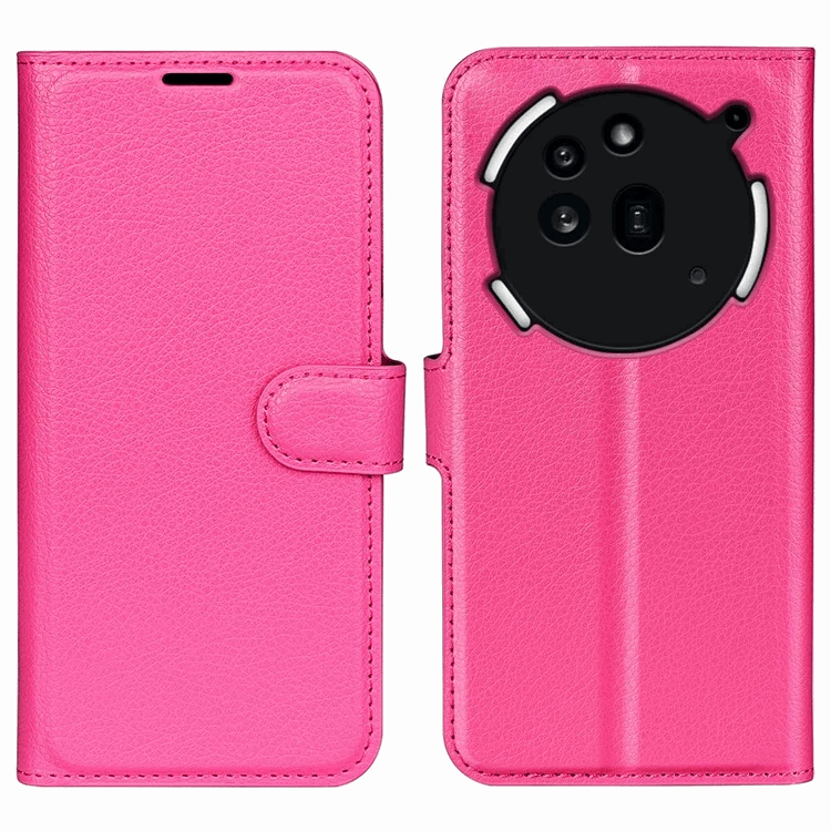 Nothing Phone (3a) Pro Plånboksfodral Litchi Texture - Rosa | 2353 | AlltMobil