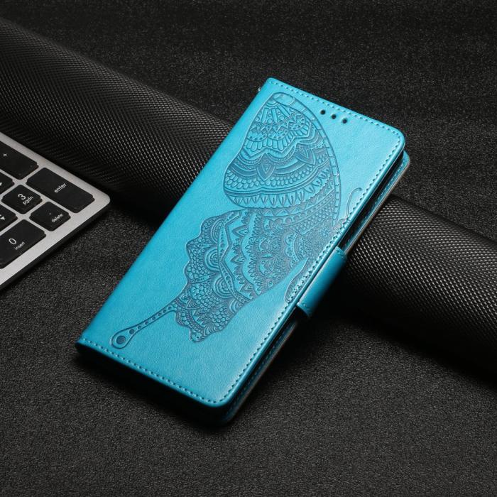OEM - Butterfly Flower Imprinted Plånboksfodral Galaxy A33 5G - Blå