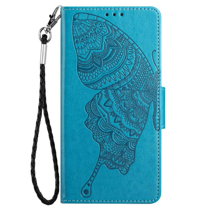 OEM - Butterfly Flower Imprinted Plånboksfodral Galaxy A33 5G - Blå
