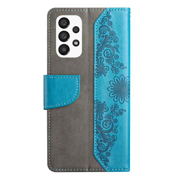 OEM - Butterfly Flower Imprinted Plånboksfodral Galaxy A33 5G - Blå