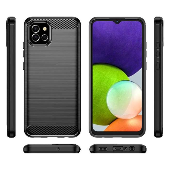 OEM - Carbon Flexible Skal Galaxy A03s - Svart