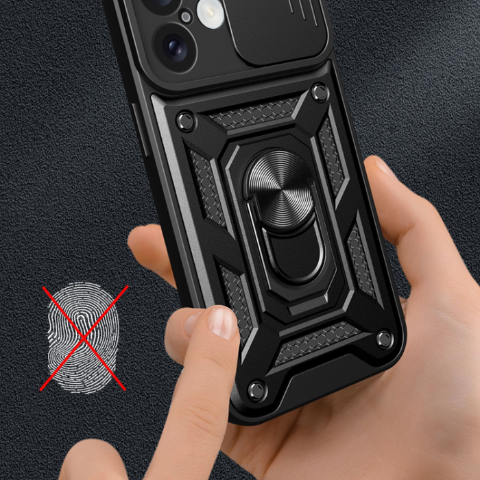 OEM - iPhone 16 Mobilskal Hybrid Armor Camshield - Svart