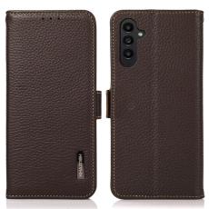 KHAZNEH - KHAZNEH Mobilfodral f&ouml;r Samsung Galaxy S26 Plus &Auml;kta l&auml;der RFID - Brun