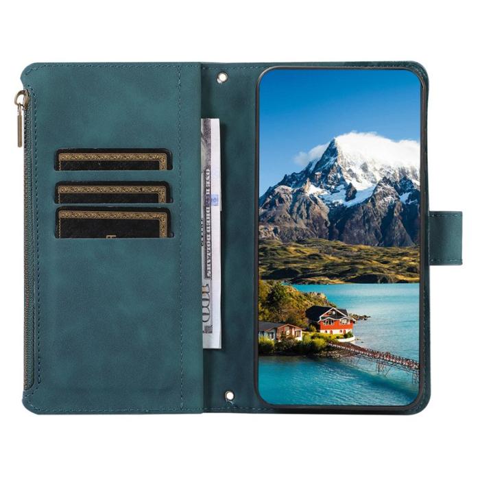 OEM - Mobilfodral för Samsung Galaxy S26 Plus Konstläder 9 kortfack - Grön