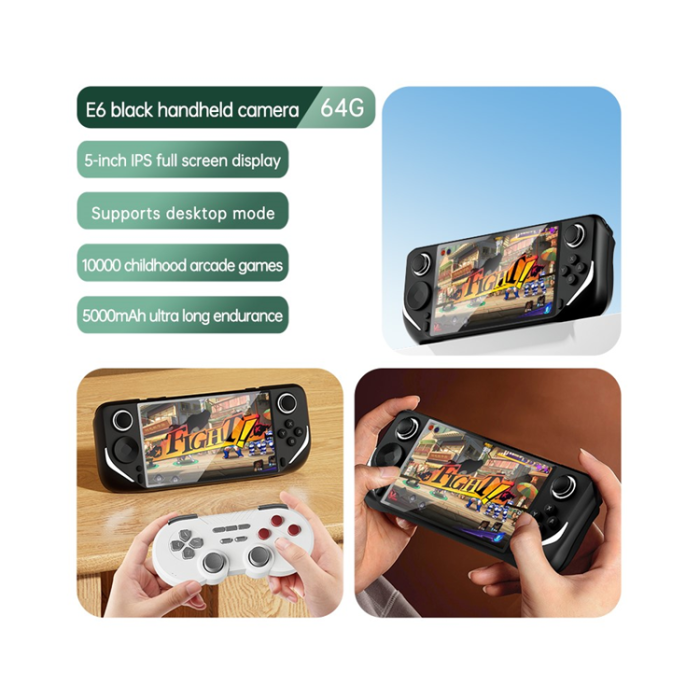 OEM - Handhållen Spelkonsol med 5-tums Skärm och Android med 64 GB-kort - Svart