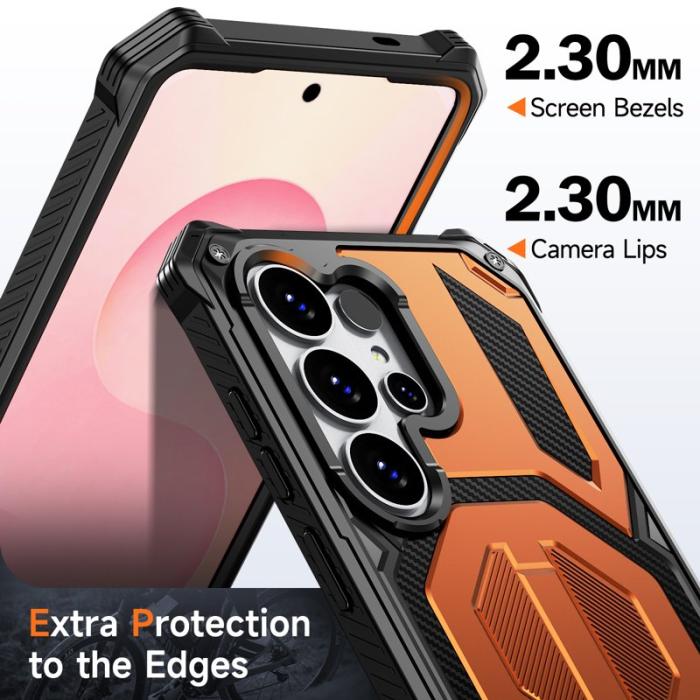 OEM - Mobilskal för Samsung Galaxy S26 Ultra Magnetiskt TPU + PC Kickstand - Orange