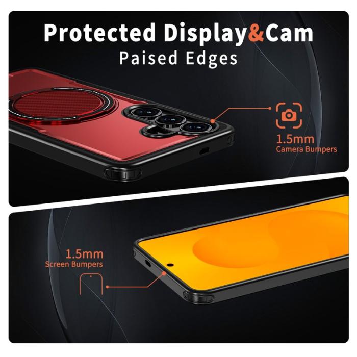 OEM - Mobilskal för Samsung Galaxy S26 Ultra Magnetiskt TPU + PC Kickstand - Röd