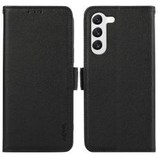 ABEEL - ABEEL Samsung Galaxy S23 Pl&aring;nboksfodral Konstl&auml;der RFID-Skydd - Svart