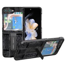 ABEEL - ABEEL Samsung Galaxy Z Flip5 Pl&aring;nboksfodral Mahjong Textur Svart