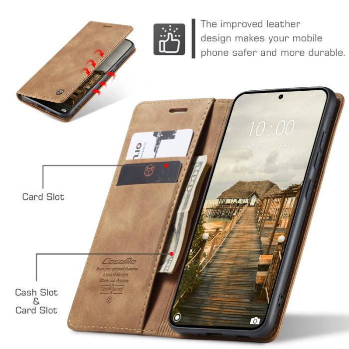Caseme - CASEME 013 Plånboksfodral för Xiaomi 15T Pro KonstLäder - Brun