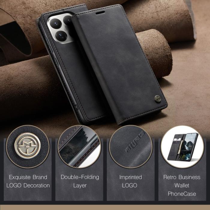 Caseme - CASEME 013 Plånboksfodral för Xiaomi 15T Pro KonstLäder - Svart