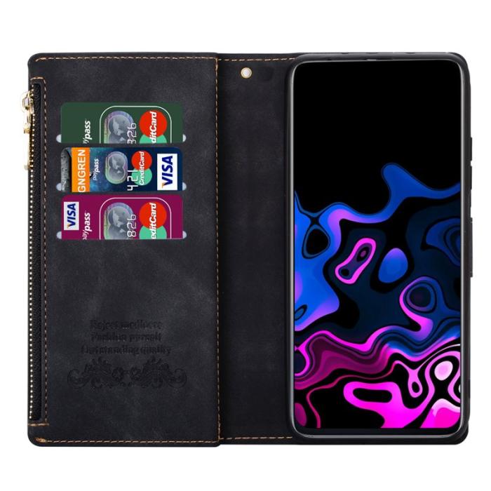 OEM - Samsung Galaxy S26 Plånboksfodral Färgsplicing Konstläder Med Ställ - Svart