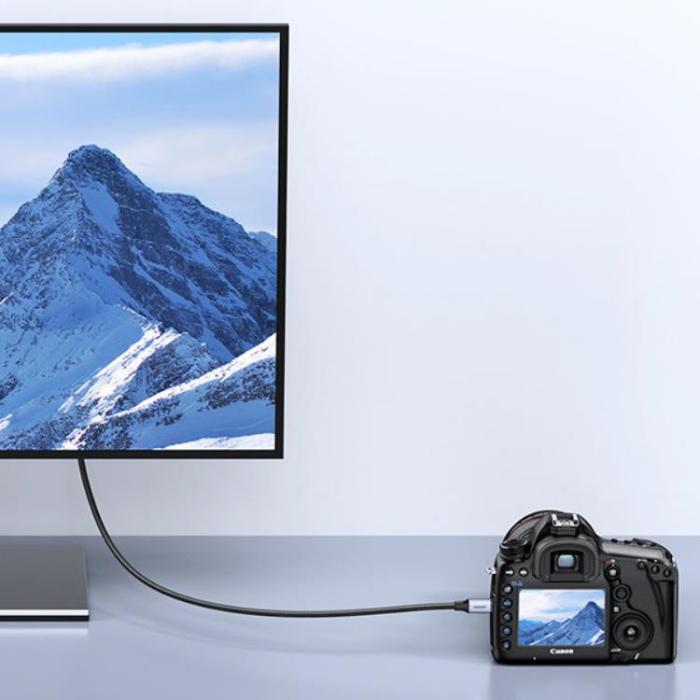 Ugreen - Ugreen Micro HDMI Adapter Till HDMI 2.1 Kabel 8K 2m - Grå