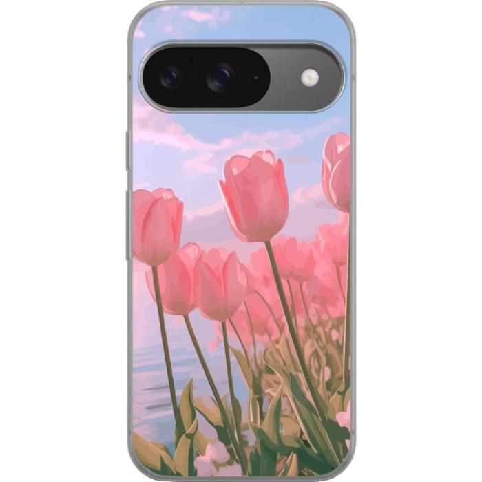 iSecrets - Mobilskal till Google Pixel 9 med Rosa Tulpaner