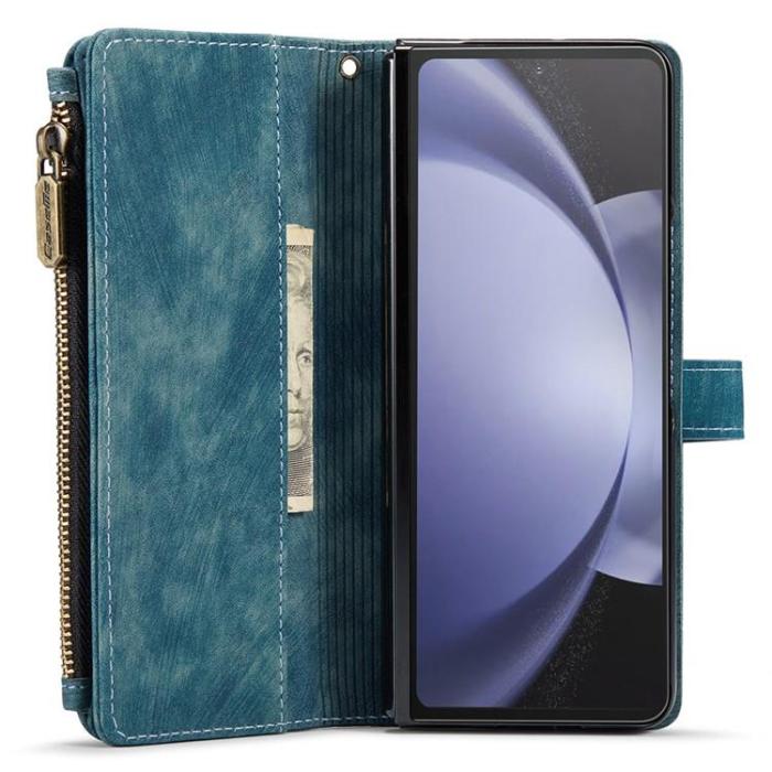 Caseme - CASEME Galaxy Z Fold 5 Plånboksfodral C30 Zipper - Blå