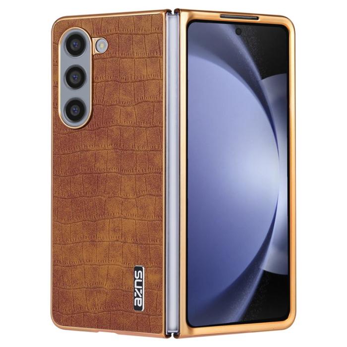 AZNS - AZNS Samsung Galaxy Z Fold5 Fodral KonstLäder - Brun