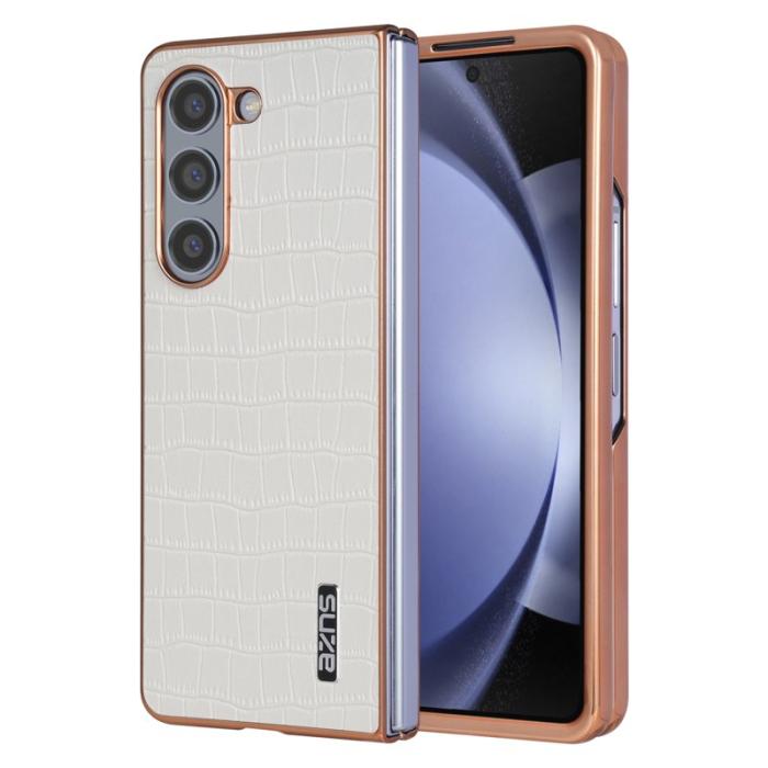 AZNS - AZNS Samsung Galaxy Z Fold5 Fodral KonstLäder - Vit