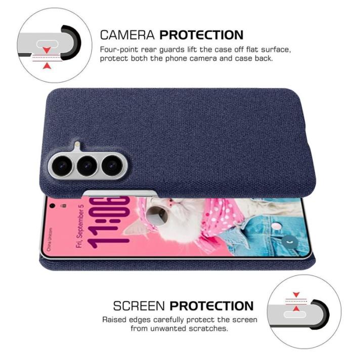 OEM - Mobilskal till Samsung Galaxy S26/S26 Pro Tygtextur Anti-Scratch Plast - Blå