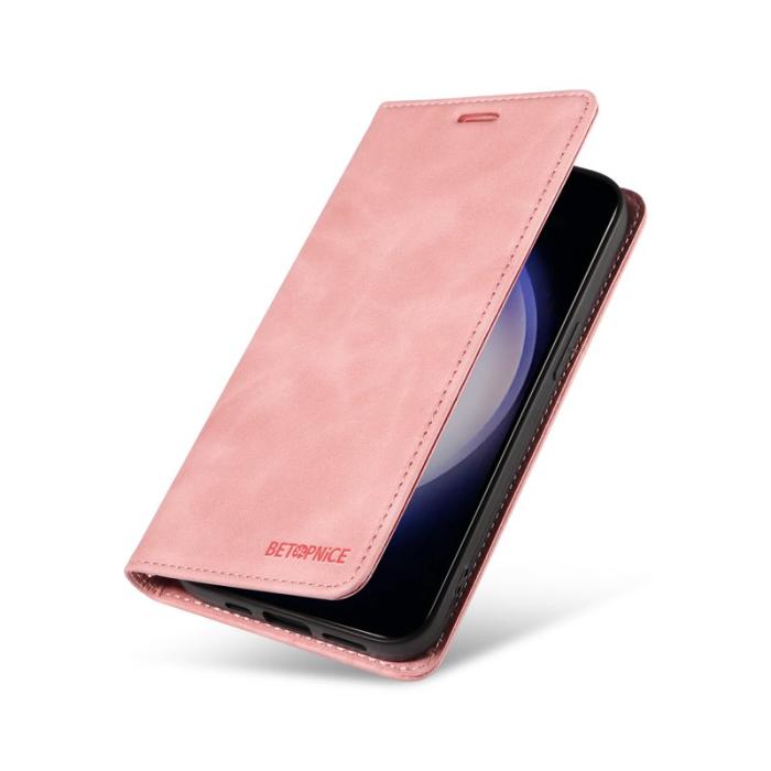 BETOPNICE - BETOPNICE 003 Samsung Galaxy S25 Plånboksfodral Konstläder - Rosa