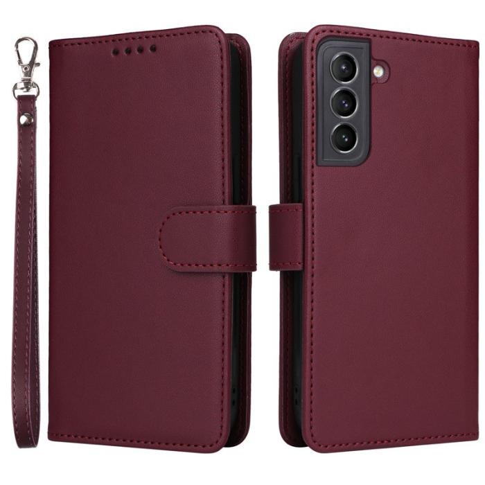 BETOPNICE - BETOPNICE 005 för Samsung Galaxy S21 Plånboksfodral Konstläder - Vinröd