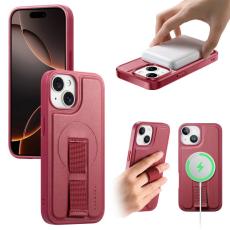 CASENEO - CASENEO iPhone 14 / 13 Fodral Magnetiskt KonstL&auml;der - R&ouml;d