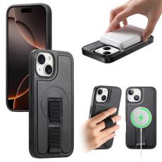 CASENEO - CASENEO iPhone 14 / 13 Fodral Magnetiskt KonstL&auml;der - Svart