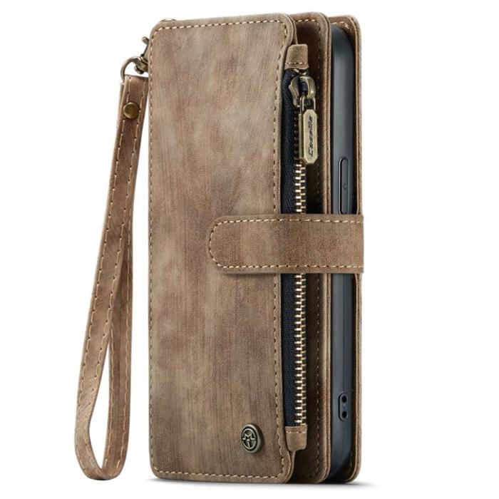 Caseme - CASEME iPhone 14 Plånboksfodral C30 Zipper - Brun