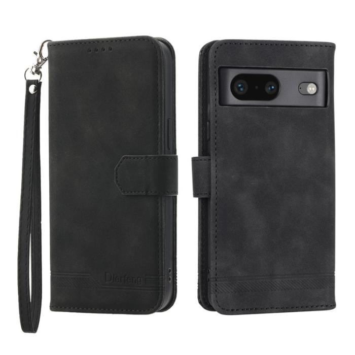 DIERFENG - DIERFENG Google Pixel 7 5G Plånboksfodral DF-03 Flip Konstläder - Svart
