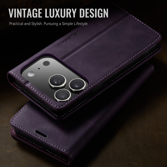 Caseme - Caseme iPhone 17 Pro Plånboksfodral RFID Blocking 033 - Lila