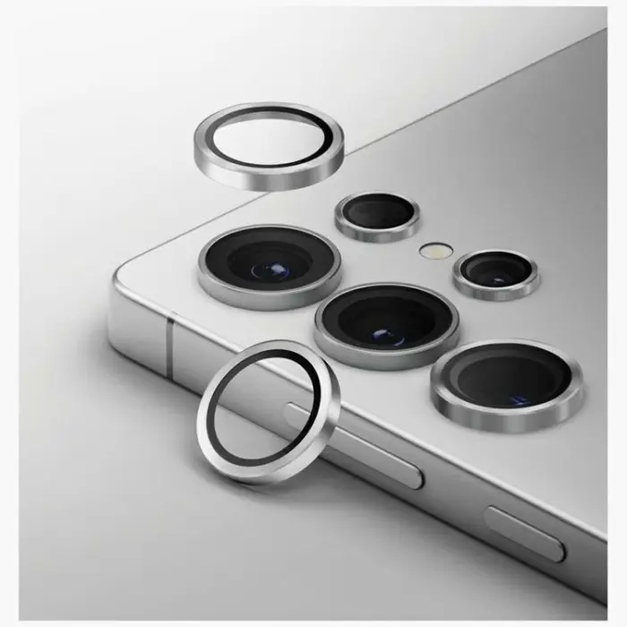 UNIQ - UNIQ Galaxy S25 Ultra Kameralinsskydd Härdat Glas Optix Aluminium - Silver
