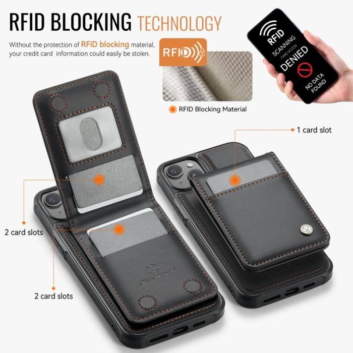 JEEHOOD - JEEHOOD J06 Konstläder fodral till iPhone 14 MagSafe - Svart