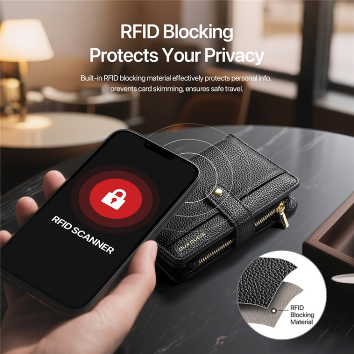 Dux Ducis - Dux Ducis Passhållare Plånbok RFID Multikort PU-Läder - Svart