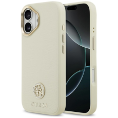 Guess - Guess iPhone 17 Mobilskal Magsafe Grained Strass Logo - Beige