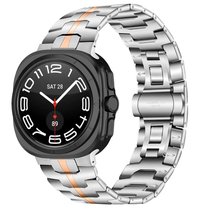 Ringke - Galaxy Watch Ultra (47mm) Armband Stainless Steel - Silver/RoseGuld