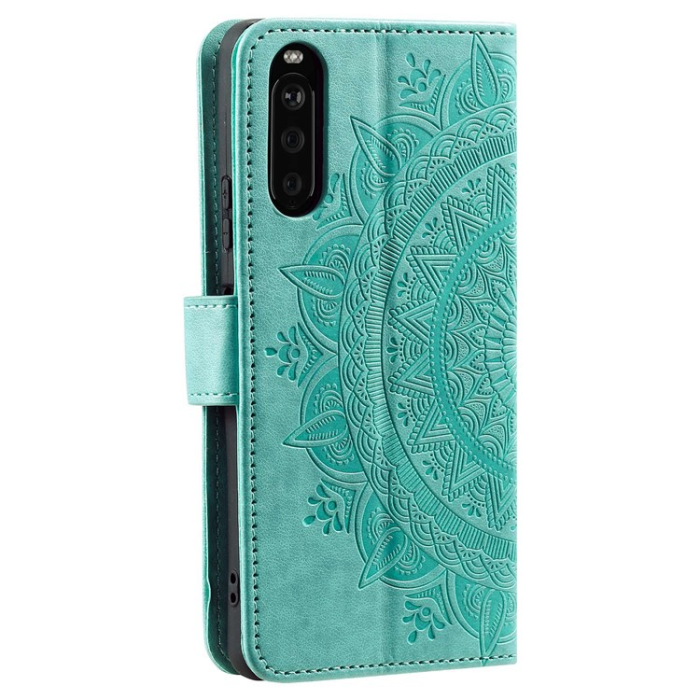 A-One Brand - Sony Xperia 10 V Plånboksfodral Imprinted Mandala Flower - Grön