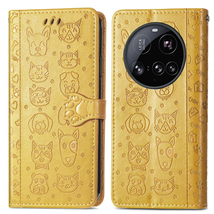 Xiaomi 15 Ultra Plånboksfodral Cat Dog Pattern - Gul | 2353 | AlltMobil