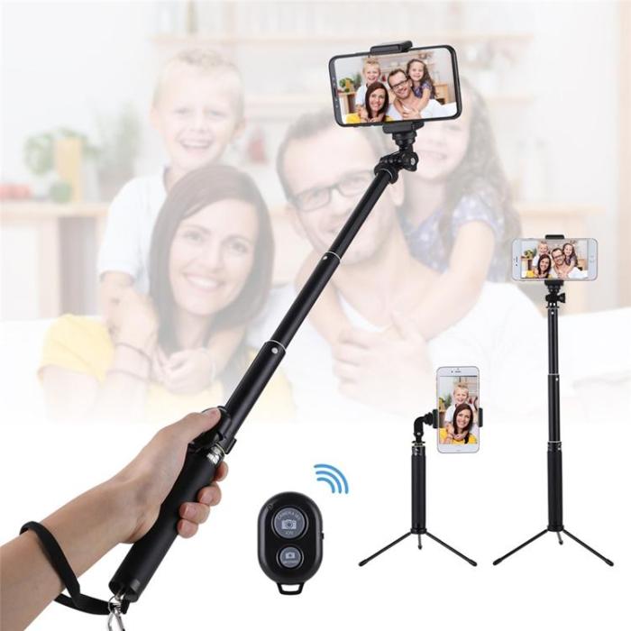 OEM - 5-delad Utdragbar Bluetooth-Selfiestick med Tripod H611 - Svart