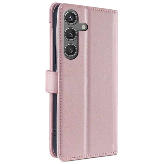 A-One Brand - Galaxy S24 Konstläder Plånboksfodral med 2 Rem - Rosa