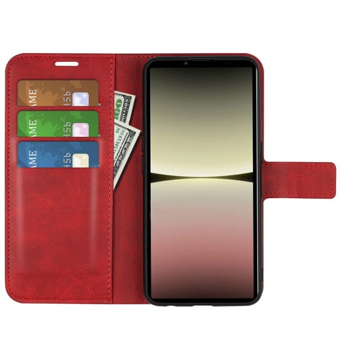 A-One Brand - Sony Xperia 10 V Plånboksfodral Folio Flip Calf - Röd