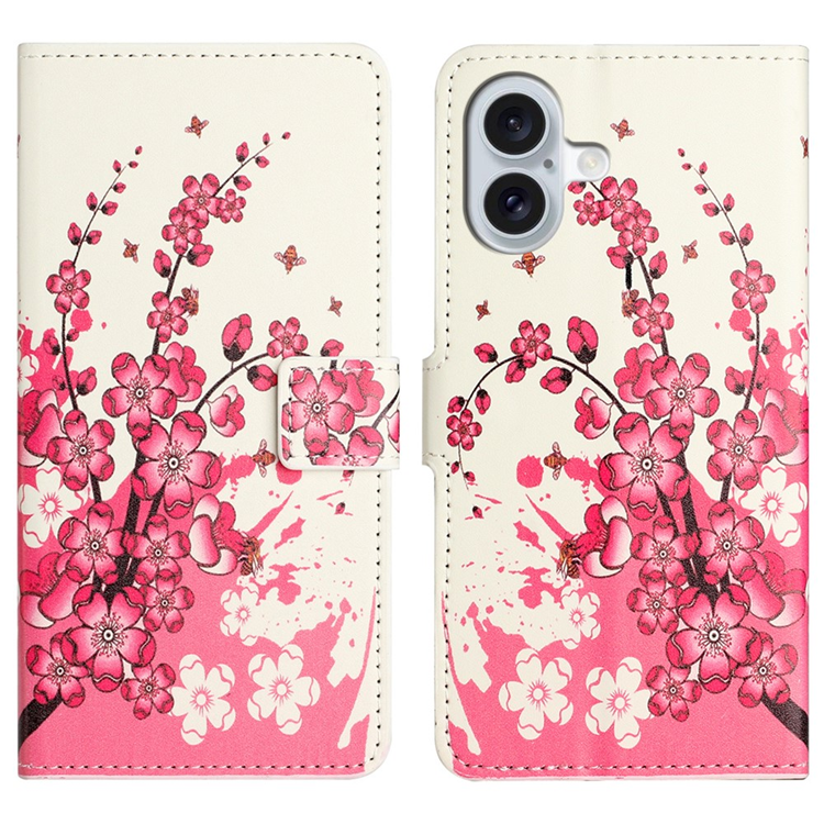 iPhone 17 Konstläder Plånboksfodral Pattern Print - Plum Blossom | 2353 | AlltMobil
