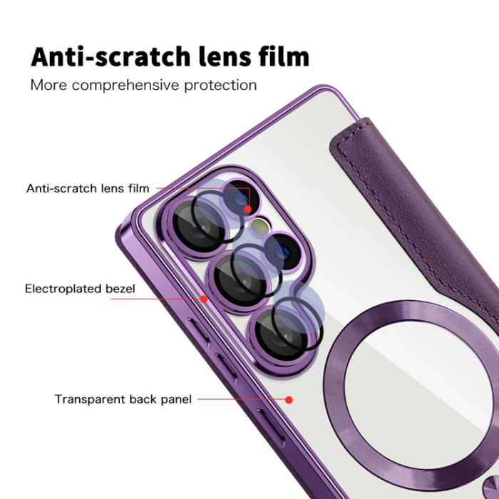 A-One Brand - Galaxy S25 Ultra Plånboksfodral MagSafe RFID Blocking - Lila